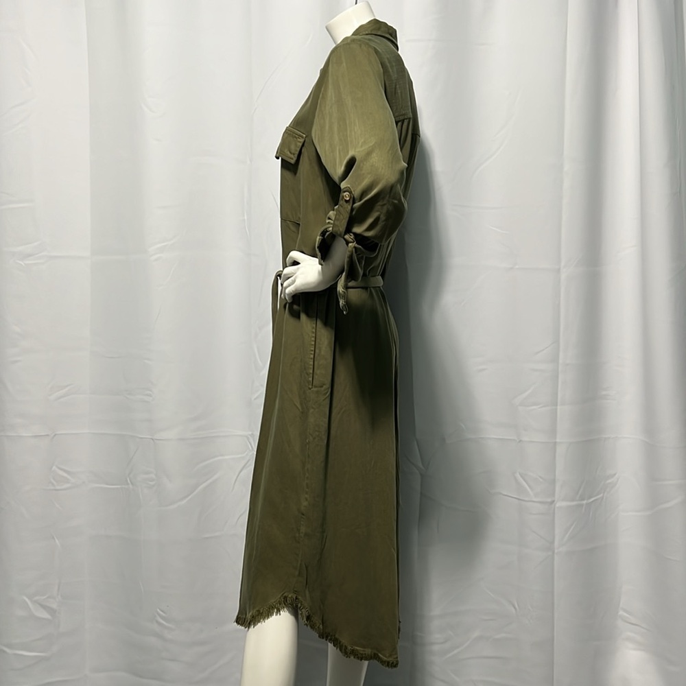 NWT Thread & Supply Long Sleeve Bobbi Dress Olive Green Large - Picture 8 of 17